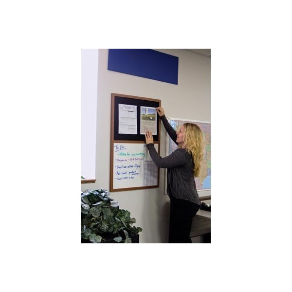 Decor Wood Combo Board, 48"x36", Light Oak/Blue & Burgundy